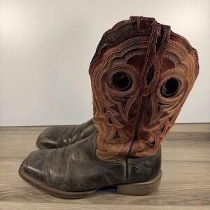 Durango Lady Rebel 10" Western Boots Briar Brown Embroidered Leather Size 10 M